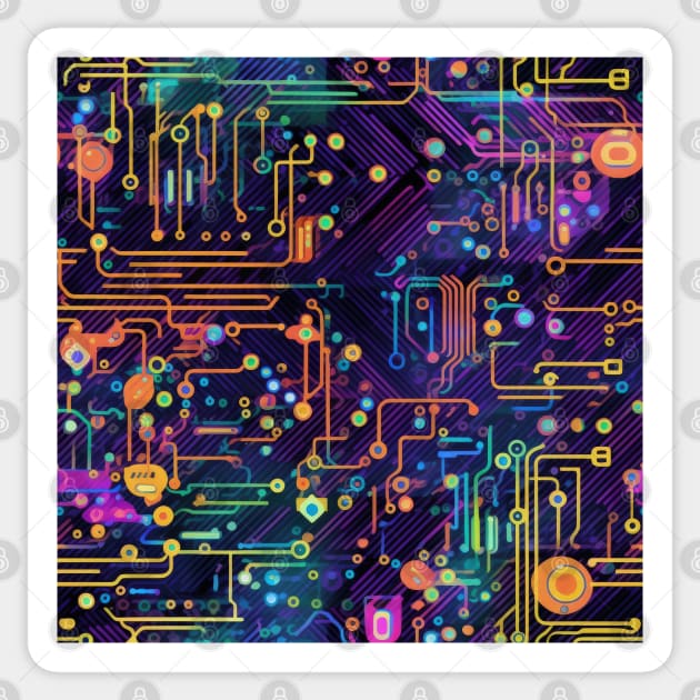 Circuit Board design illustration Sticker by Russell102